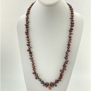 Burgundy Peanut Pearls, Handmade, 18.75” L, Chunky, Funky, Festive, Fun